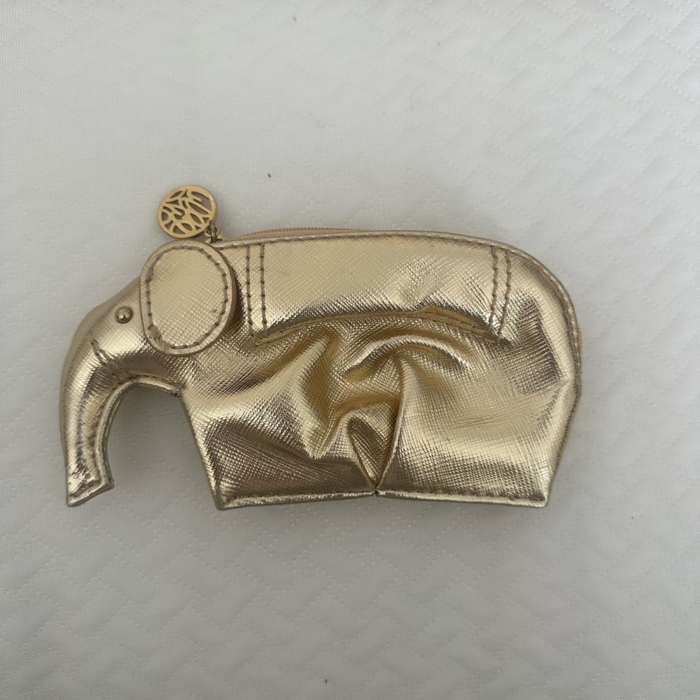 Lilly Pulitzer Metallic Gold Elephant Pouch